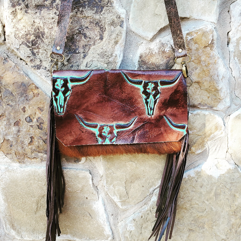 Hair on Hide Handbag with Flap