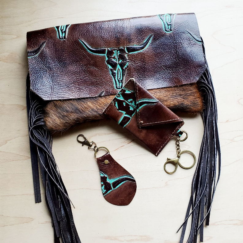 Hair on Hide Handbag with Flap