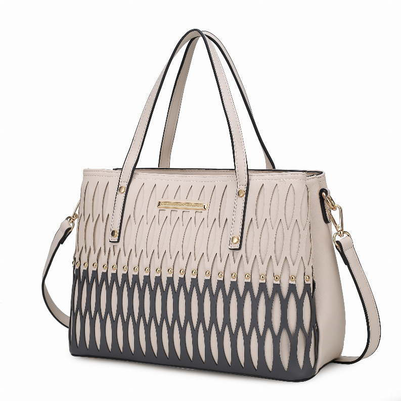 Quinn Triple Compartment Color Block Tote
