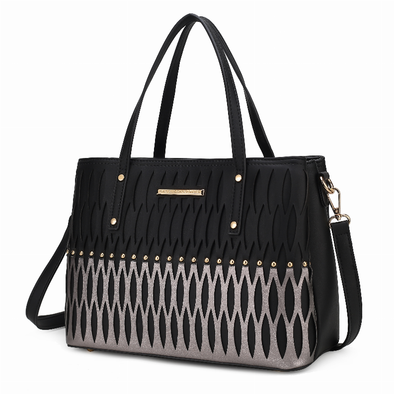 Quinn Triple Compartment Color Block Tote