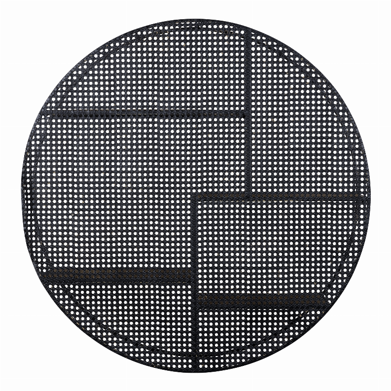 Farmhouse Tiered Cane Webb Round Wall Shelf