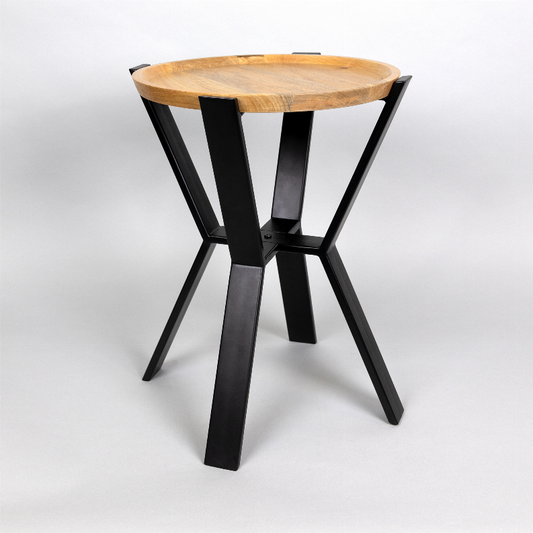 Acaia Wood & Iron End Table