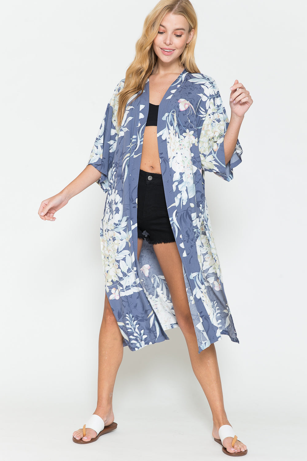 Justin Taylor Botanical Print Split Cover Up